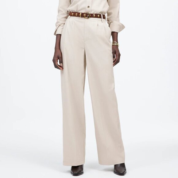 Madewell Harlow Wide-Leg Trouser Brushed Twill Stone Size 6/M NWT - Picture 1 of 12